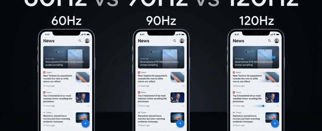 60Hz, 90Hz ou 120Hz — o que muda de verdade na tela do seu celular?
