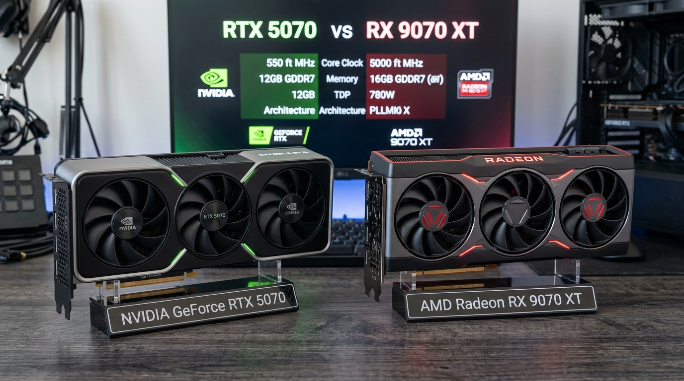 RTX 5070 ou RX 9070 XT: a disputa de 1440p que não tem vencedor único — só a escolha certa pra você