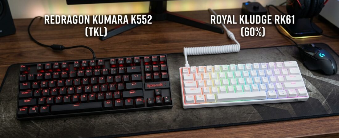 Redragon Kumara K552 ou Royal Kludge RK61: o duelo dos R$ 200 que decide se você vai amar ou se arrepender do seu primeiro teclado mecânico