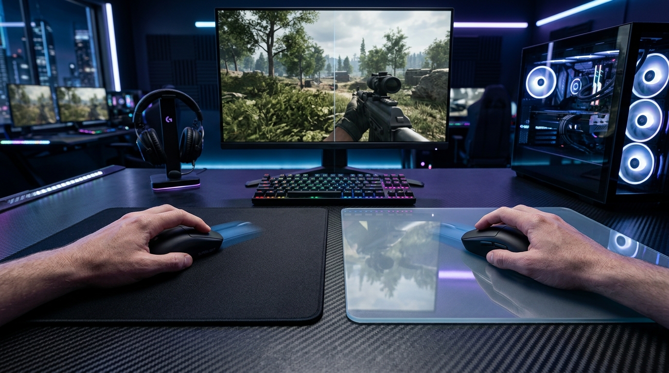 Mouse pad de pano vs de vidro: existe diferença real na mira — ou é papo de quem quer gastar mais?