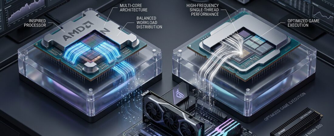 Por que processadores AMD batem Intel em multitarefa mas perdem em alguns jogos