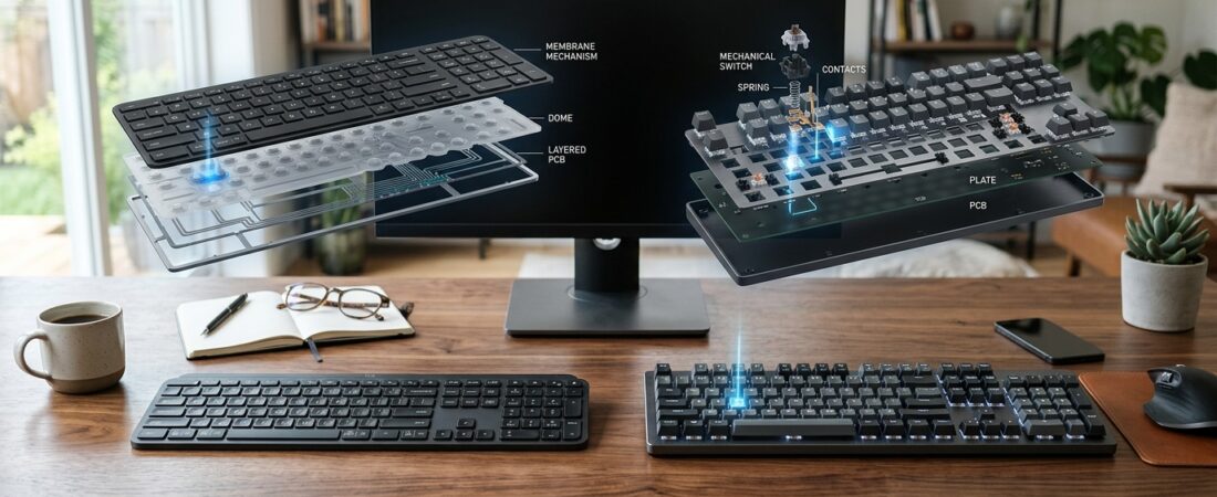 Teclado Mecânico ou de Membrana: Qual Vale Mais a Pena para Quem Não é Gamer