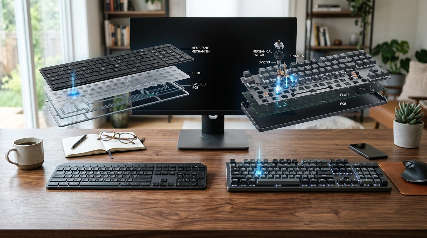 Teclado Mecânico ou de Membrana: Qual Vale Mais a Pena para Quem Não é Gamer