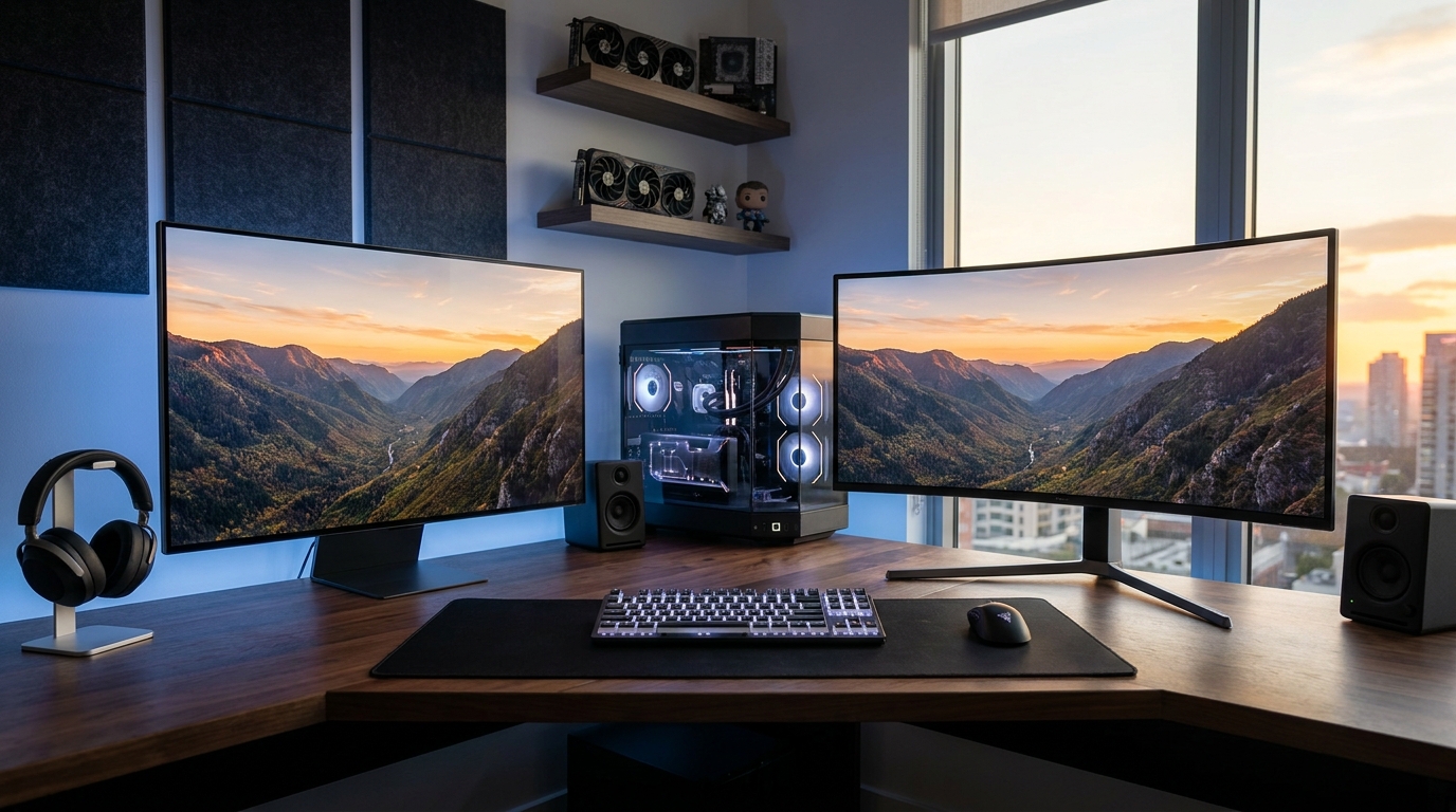 Monitor curvo ou plano: a resposta honesta que nenhum vendedor vai te dar