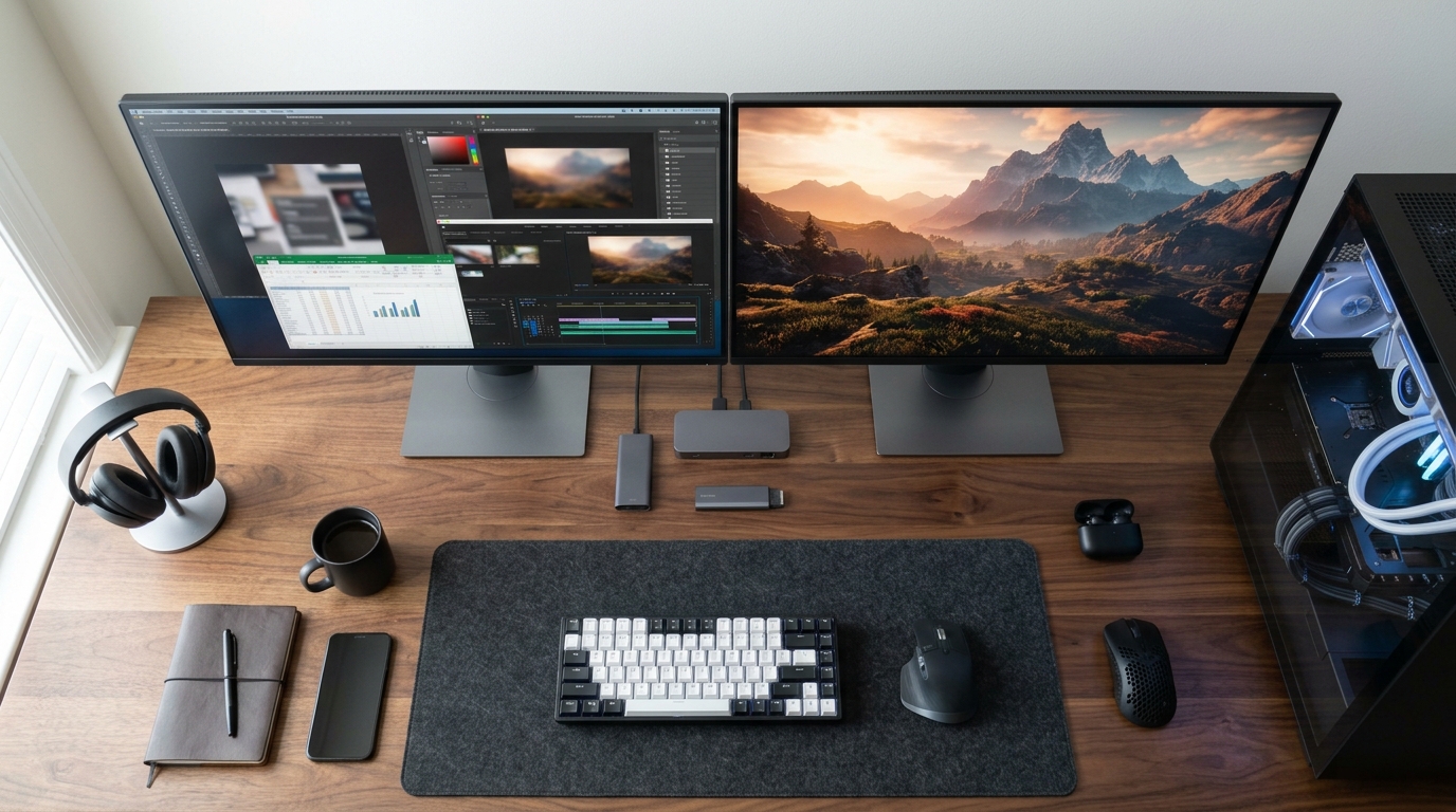 Monitor 1080p ou 1440p — Qual Faz Mais Sentido Para Quem Joga e Trabalha ao Mesmo Tempo?